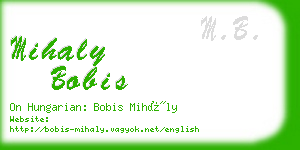 mihaly bobis business card